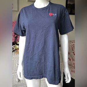 Comme De Garçons Play 100% Cotton Fitted T-shirt in Blue Grey color Size XL